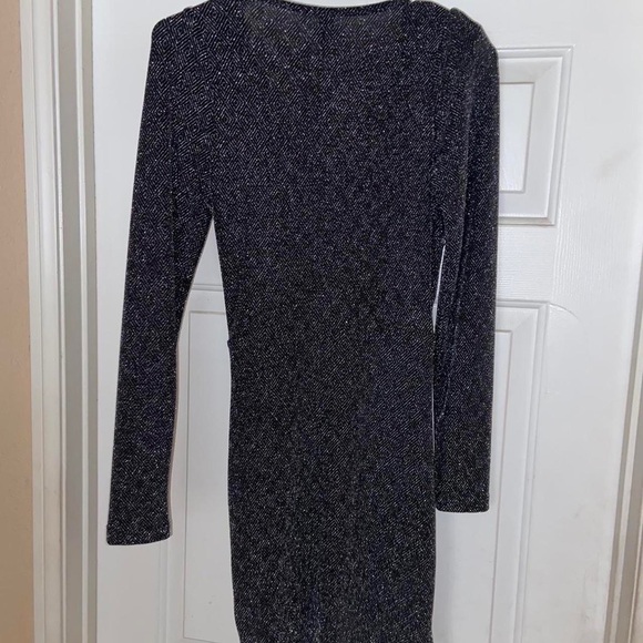 Shoulder pad 90 sparkles glitter girl mini dress bodycon goin out formal fashion - Picture 11 of 14